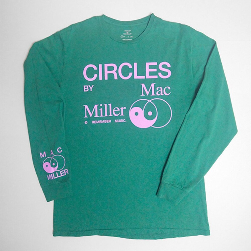 [2022] Mac Miller CIRCLES Tee Shirt Yin Yang Pools Green Hip Hop Rap Promo Tee
